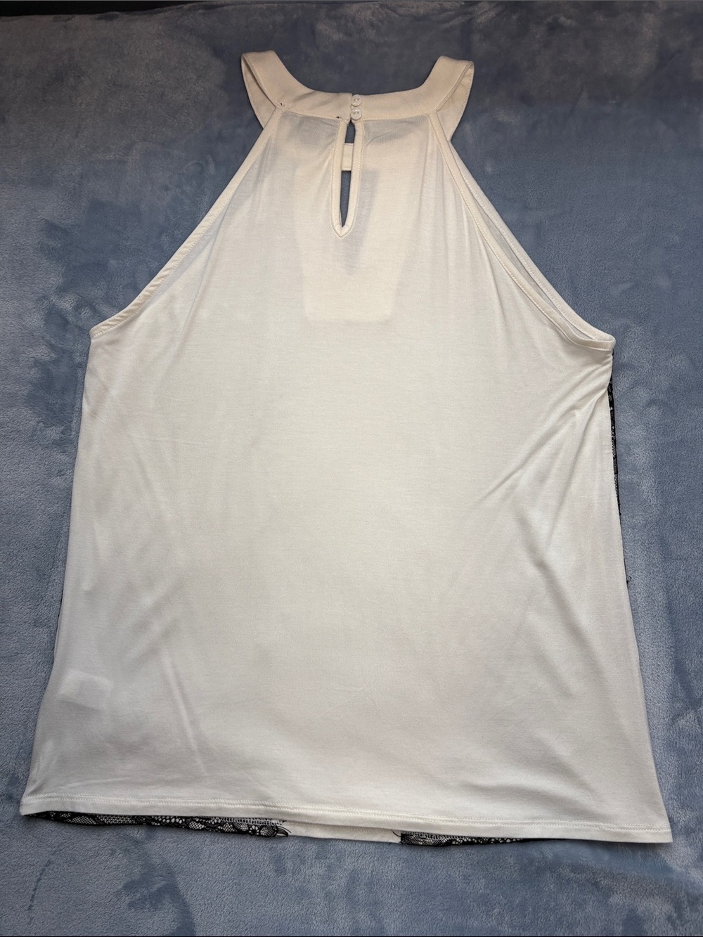 Cable & Gauge White Halter Camisole with Black Lace Overlay - Picture 4 of 10